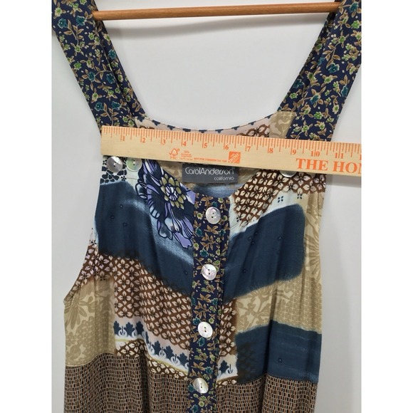 VTG Carol Anderson Sleeveless Patchwork Cottagecore Festival XL Maxi Dress EE57 - Picture 5 of 10